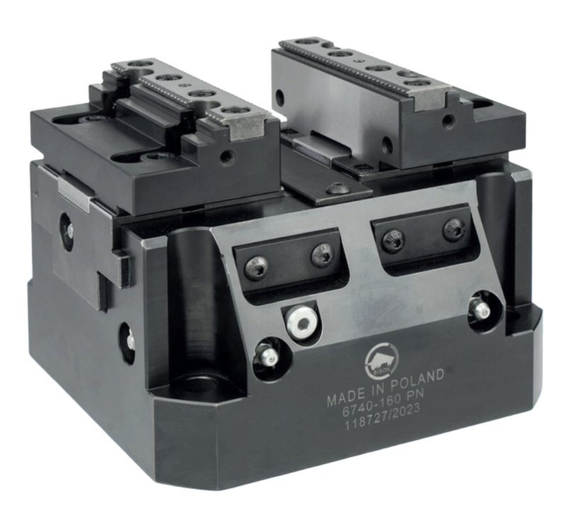 Bison Kendinden Merkezlemeli Pnömatik Mengene Hareketli Sabit Çene