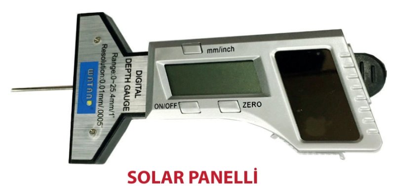 0-25,4MM / - 0,01/0,005” MM PLASTİK GÖVDELİ DİJİTAL LASTİK DİŞ DERİNLİĞİ ÖLÇER