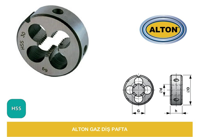 Alton Gaz Diş Pafta - G 3/4