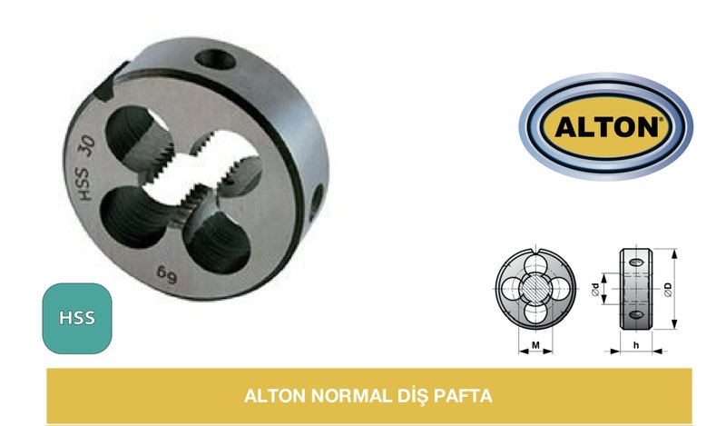 Alton Metrik Diş Pafta - M30