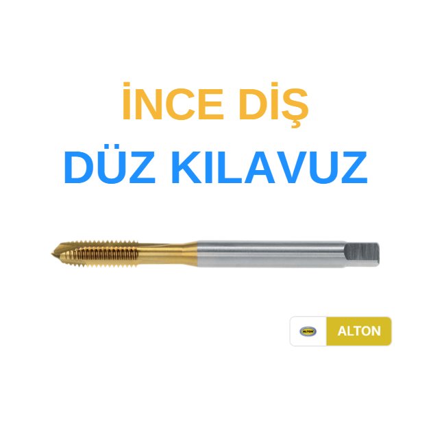 Alton Tin Kaplı İnce Diş Düz Makine Kılavuzu - M10x1,25