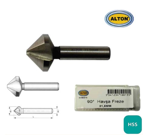 Alton 90° Havşa Freze - Q30