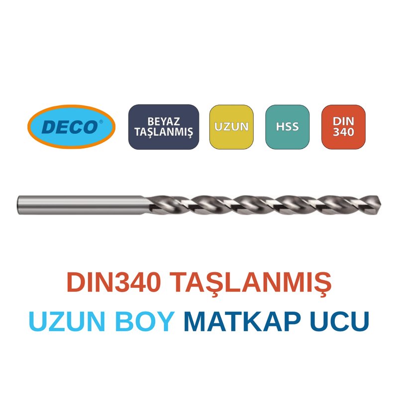 Deco DIN340 Uzun Taşlanmış Matkap Ucu - Q3,5