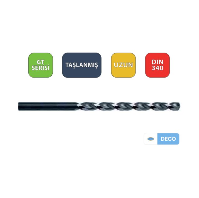 Deco DIN340 GT Serisi Uzun Taşlanmış Matkap Ucu - Q12