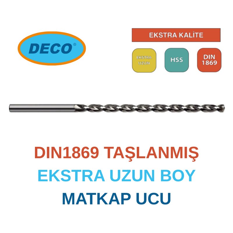 Deco DIN1869 Uzun Boy Matkap Ucu - Q4X120X175